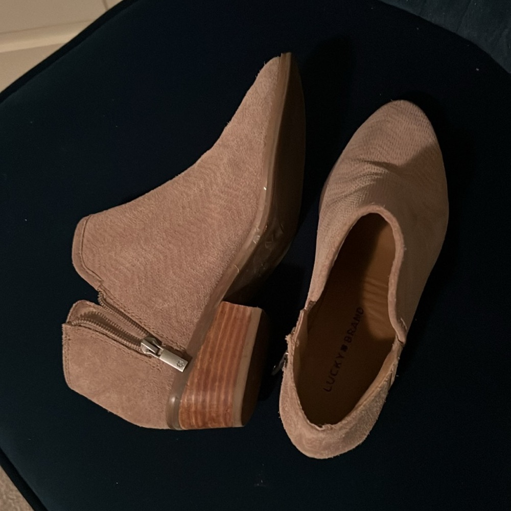 Lucky brand suede tan booties